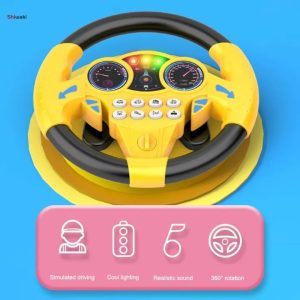 Children Toy Simulation Steering Wheel, Rotatable, Car Driving Simulation, Game, Educational, Music Learning Gift